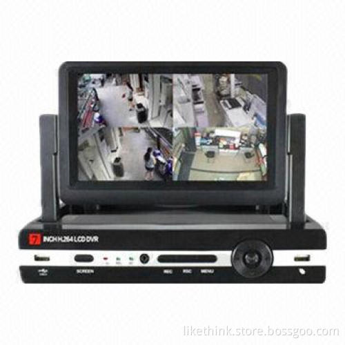 4CH Standalone DVRs with 7-inch Flip TFT Monitor and 2CH Audio, 4CH Video Input, HDMI, P2P
